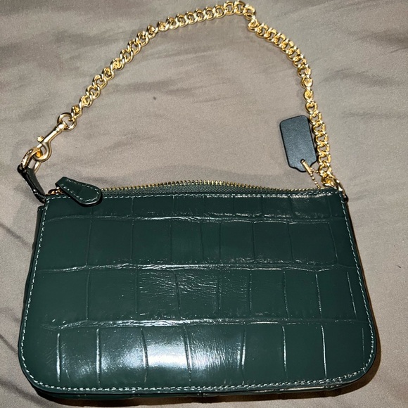 New green Coach Nolita crocodile embossed leather purse - Picture 6 of 7